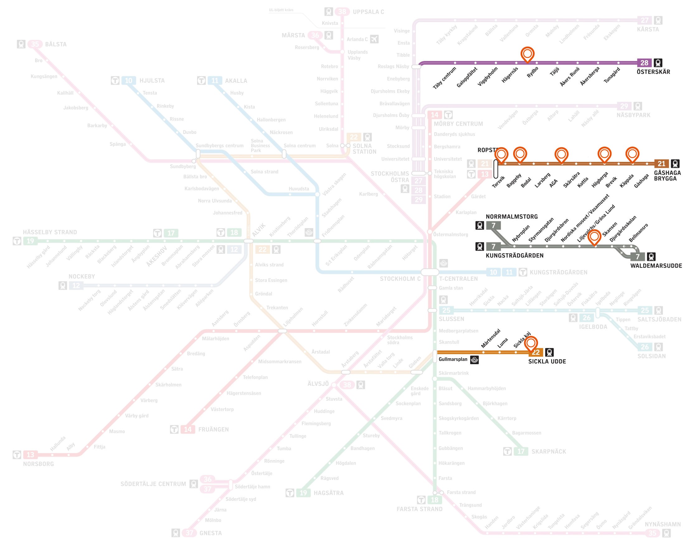 Lidingobanan And Tvarbanan Lines